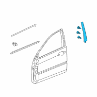 OEM 2006 Acura RL Garnish, Right Front Door Sash (Berlina Black) Diagram - 72430-SJA-A01ZA