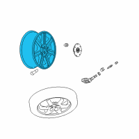 OEM 2005 Cadillac SRX Wheel, Alloy Diagram - 9596273