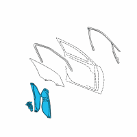 OEM 2009 Buick LaCrosse Front Side Door Window Regulator Assembly Diagram - 25980394