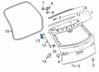 OEM Buick Lift Cylinder Upper Bracket Diagram - 39093459