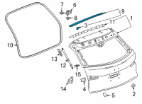 OEM 2021 Buick Envision Upper Weatherstrip Diagram - 84931304