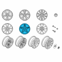 OEM 2015 BMW M6 Gran Coupe Star Spoke 311 Single Wheel/Silver Rear Diagram - 36-11-6-796-114