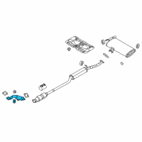 OEM Hyundai Tucson Front Muffler Assembly Diagram - 28610-D3140