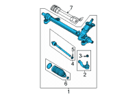 OEM Ford Maverick GEAR - RACK AND PINION STEERIN Diagram - NZ6Z-3504-E