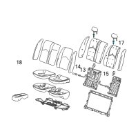 OEM 2009 Cadillac CTS Headrest Guide Diagram - 15216387