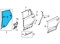 OEM Acura MDX Weatherstrip, Rear Left Door Diagram - 72850-TYA-A01