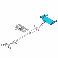 OEM 2017 Hyundai Tucson Rear Muffler Assembly Diagram - 28710-D3481