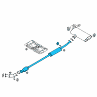 OEM Hyundai Tucson Center Muffler Complete Diagram - 28600-D3680