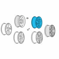 OEM 2004 GMC Canyon Wheel Rim-15X6.5X41 Aluminum *Silver Spark Diagram - 9593978