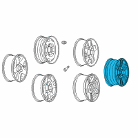 OEM 2008 Chevrolet Colorado Wheel Rim-18X8.0 Aluminum 28Mm Outside 139.7X6 Bellcrank *Holden Slvr Diagram - 9597156