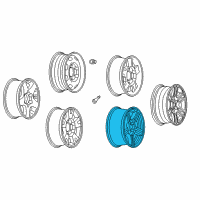 OEM 2005 Chevrolet Colorado Wheel Rim-18X8.0J 28Mm Outside 139.7X6 Bellcrank *Mdnight Slvr Diagram - 9598051