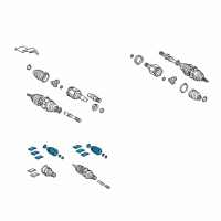 OEM 2009 Lexus RX350 Boot Kit, Front Drive Shaft Inboard Joint Diagram - 04438-08030