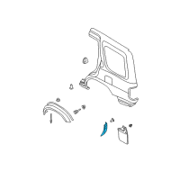 OEM 1996 Nissan Pathfinder Moulding-Rear Fender, RH Diagram - 78872-0W007