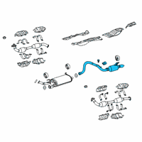 OEM 2018 Lexus LX570 Exhaust Tail Pipe Assembly Diagram - 17430-38600