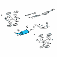 OEM 2009 Lexus LX570 Exhaust Center Pipe Assembly Diagram - 17420-38100