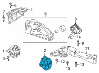 OEM BMW 330e xDrive ENGINE MOUNT, LEFT Diagram - 22-11-7-581-621