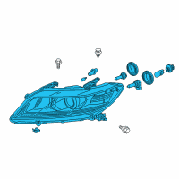 OEM 2015 Honda Accord Headlight Assembly, Driver Side Diagram - 33150-T3L-A01
