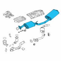 OEM 2016 Nissan Quest Exhaust, Main Muffler Assembly Diagram - 20100-1JA1A
