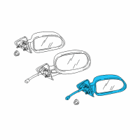 OEM 2009 Dodge Dakota Passenger Side Mirror Outside Rear View Diagram - 55077624AI