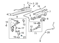 OEM Cadillac Washer Hose Connector Diagram - 84190360