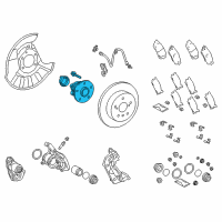 OEM Lexus ES350 Rear Wheel Hub Bearing Assembly Diagram - 42450-06090