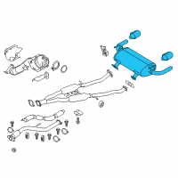 OEM Infiniti Q50 Exhaust Main Muffler Assembly Diagram - 20100-4GD0D