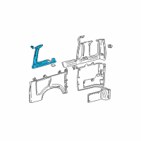 OEM Ford E-350 Club Wagon Quarter Pillar Trim Diagram - F6UZ-1631004-AAC