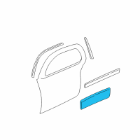 OEM 2000 Buick Regal Molding Kit, Rear Side Door Lower Diagram - 88895858