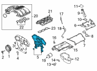 OEM 2022 Nissan Frontier Cover Assembly-Front, Timing Chain Diagram - 13500-9BT0B