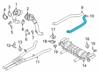 OEM 2022 BMW M850i xDrive Left Front Pipe Diagram - 18-30-8-692-989