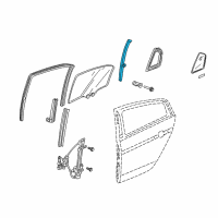 OEM 2008 Acura TL Sash, Right Rear Door Quarter (Black) Diagram - 72731-SEP-A01ZA