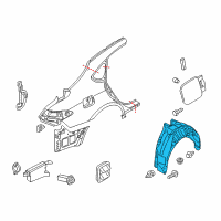OEM 2017 Infiniti Q70 Protector-Rear Wheel House, LH Diagram - 76749-1MA0B