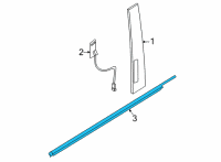 OEM 2022 Ford Maverick MOULDING - DOOR OUTSIDE BELT Diagram - NZ6Z-6020934-A