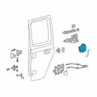 OEM 2020 Jeep Gladiator Rear Door Latch Left Diagram - 68282961AA