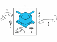 OEM 2020 Infiniti QX50 Cooler ASY Oil Diagram - 21305-5NA1A