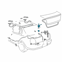 OEM 2000 Toyota Echo Luggage Compartment Door Lock Assembly Diagram - 64610-52020
