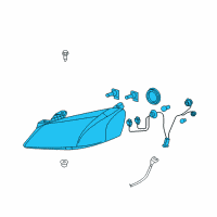 OEM 2005 Pontiac G6 Composite Headlamp Diagram - 20821144
