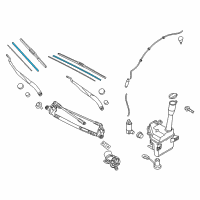 OEM 2016 Kia Optima Passenger Windshield Wiper Blade Assembly Diagram - 983613R100