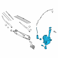 OEM 2018 Kia Optima Washer Reservoir & Pump Assembly Diagram - 98610D5000