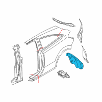 OEM 2008 Saturn Astra Liner, Rear Wheelhouse Panel Rear Diagram - 94711525