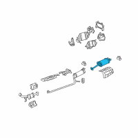 OEM 2008 Honda Civic Muffler, Exhuast Diagram - 18307-SNA-A01