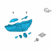 OEM Hyundai Ioniq Head Lamp Sub Assembly, Right Diagram - 92104-G2350-MBL