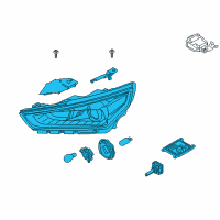 OEM 2019 Hyundai Ioniq Headlamp Assembly, Right Diagram - 92102-G2350-MBL