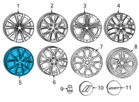 OEM 2022 Dodge Durango Aluminum Wheel Diagram - 6QP26NTSAA