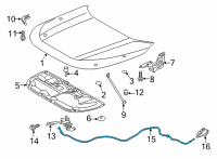 OEM Toyota Corolla Cross Release Cable Diagram - 53630-0A070