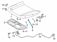 OEM 2022 Toyota Corolla Cross Support Rod Diagram - 53440-0A040