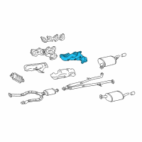 OEM 1999 Lexus GS400 Exhaust Manifold Sub-Assembly, Left Diagram - 17105-50100