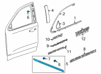 OEM 2022 GMC Yukon XL Body Side Molding Diagram - 84267940