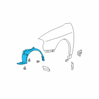 OEM 2001 Hyundai Sonata Front Wheel Guard Assembly, Left Diagram - 86811-38000