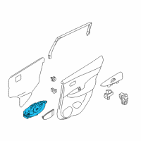 OEM 2022 Nissan Leaf Rear Door Inside Handle Assembly, Left Diagram - 80671-3NF0A